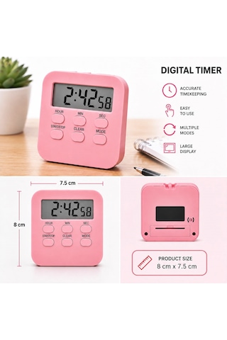 Gaman Öğrenci Kronometre Büyük Lcd Ekranlı Manyetik Zamanlayıcı Alarm, Geri Sayım, Ileri Sayım, Kronometre Ve Saat Modu Ders, Mutfak, Spor Ve Ofis Için