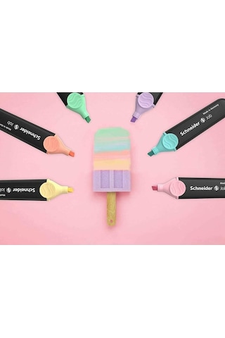 Schneider Pastel Fosforlu Kalem 6'lı Set Çok Renkli