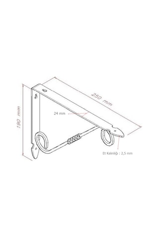 2 Adet Ferforje 19 x 25 cm Dekoratif Raf Altı Ayağı Konsol Beyaz