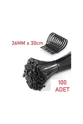 Kablo Bağı Plastik Cırt Kelepçe Siyah 3.6x300 mm 30 cm 100 Adet