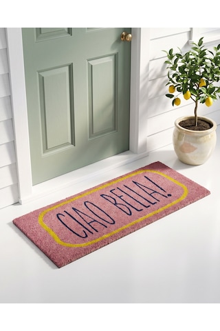 Pembe Hindistan Cevizi Lifi Ciao Bella Kapı Önü Paspası 75x30x1,5 Cm