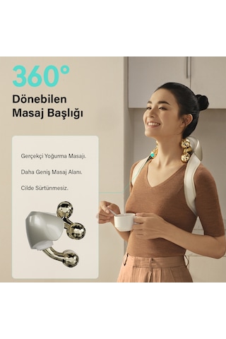 SKG H7 Ultra-e Boyun Ve Omuz Masaj Aleti, Yoğurmalı, Shiatsu Masaj Terapisi, Fototerapi, Termoterapi Beyaz