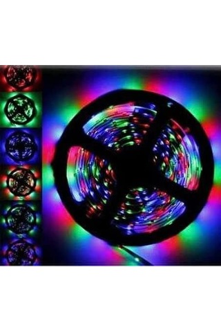 Rgb Serit Isik Aydinlatma 5 Metre Led Animasyonlu Tak Çalistir Kumandali Trafolu