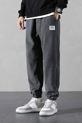 Genius Store Erkek Polar Kumaş Oversize Erkek Eşofman Altı Füme