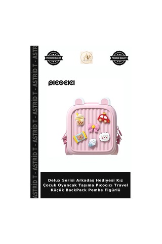 Astrid T Delux Serisi Arkadaş Hediyesi Kız Çocuk Oyuncak Taşıma Pıcocıcı Travel Küçük Backpack Pembe Figürlü