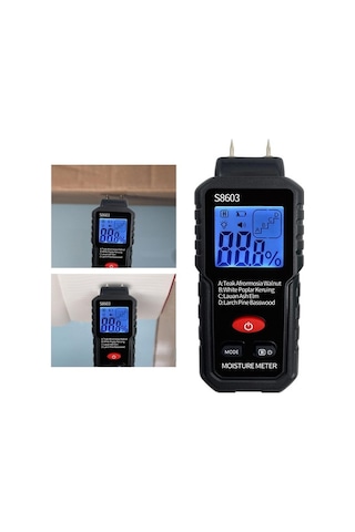 Trendooze Homyl Ahşap Nem Ölçer Higrometre 2 Pimli 4 Modlu Cihazı