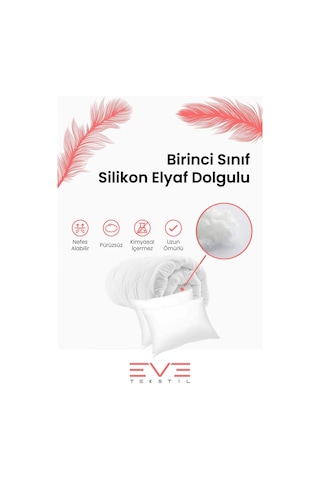 Eve Tekstil Cift Kisilik Yorgan Seti 195cmx215cm Beyaz