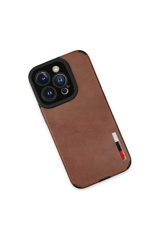 Gld-spt- Newface Apple Uyumlu iPhone 14 Pro Max Kılıf Loop Deri Silikon - Kahverengi