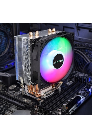 Aktuf Ak4x Rainbow 4 Bakır Borulu Amd/intel Kule Tipi Yüksek İşlemci Soğutucusu