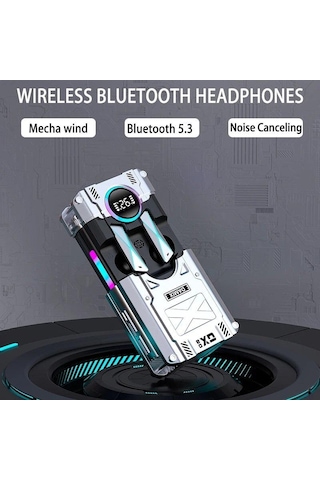 Vaorlo Slip Kablosuz Kulaklık Rgb Işık Dijital Ekran Hifi Subwoofer Bas Stereo Kulaklık Tüm Akıllı Telefonlar İçin Hd Mikrofonlu