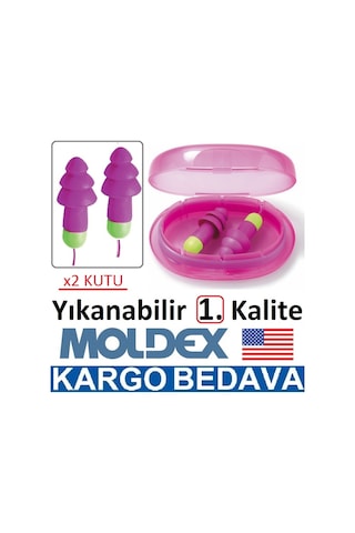 X2 Kutu Moldex Yıkanabilir Kulak Tıkacı Kutulu Gürültü Ses Tipa
