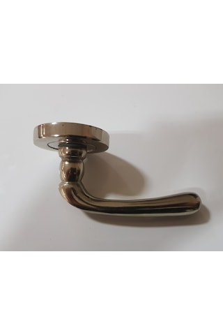 Çelik Kapı Kolu Rozetli Kumru Nikel Saten Sağ