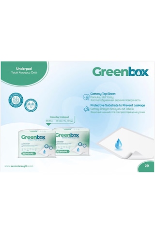 Greenbox Yetişkin Yatak Koruyucu Alt Açma Örtü 60x90 Cm 30 Adet