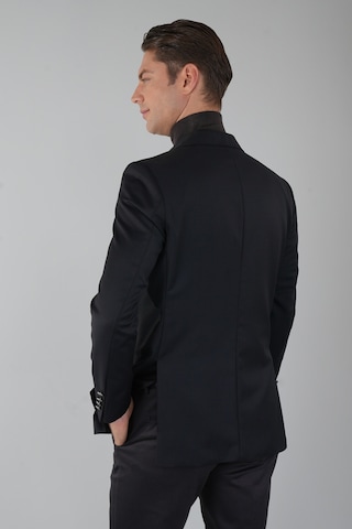 Bisse Comfort Fit Siyah Dokuma Mono Yaka Çift Yırtmaçlı 6 Drop Yün Blazer Erkek Ceket Pck24knos001 D99 Siyah
