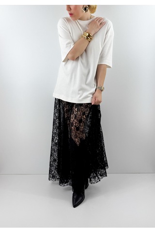 Modaonna Siyah Dantel Maxi Etek Siyah