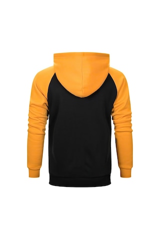 Ducati Retro Design Sarı Reglan Kol Kapşonlu Sweatshirt Sarı