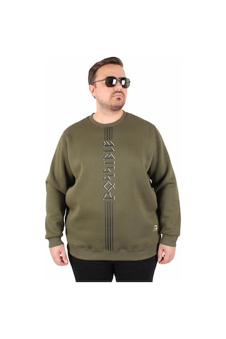 Moc Grande Mocgrande Büyük Beden Bisiklet Yaka 3ip Sweat Possible 25719 Hakı Haki