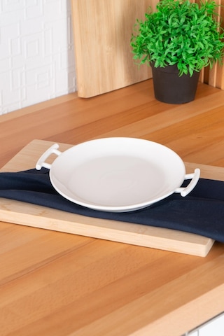 Acar Bianco Perla Yuvarlak Kulplu Servis Tabak 22.5 CM