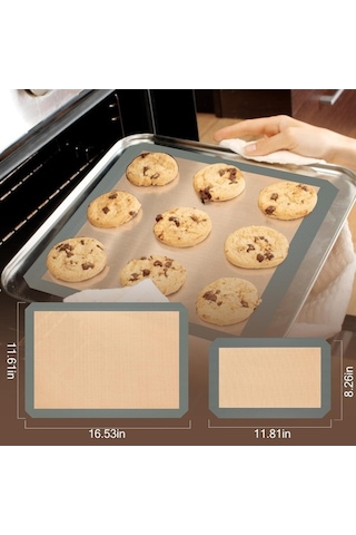 Maoyaya Silikon Pişirme Matı, 3'lü Paket Yapışmaz Fırın Paspası, Kurabiye Makarna Ekmek İçin Diğer
