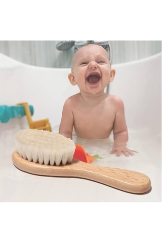 Keçi Kılı Organik Bebek Banyo Tarağı Çok Renkli