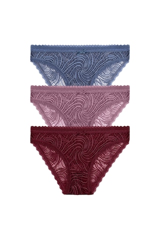 Suwen 3lü Dantelli Slip Külot St00496011055 Mavi - Bordo - Pembe Suwen 3lü Dantelli Slip Külot St00496011055 Mavi - Bordo - Pembe