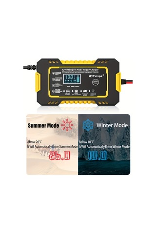 Springsun 12v Akıllı Akü Şarj Cihazı 4-100ah - Agm/gel/sla İçin Otomatik Tepki Tamiri, Sıcaklık Tamiri Ve Koruma Özellikleri - Sarı Avrupa Standartı