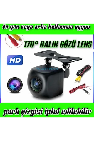 170 Açılı Balık Gözü Lens Ön Yan Arka Kullanıma Uyumlu 12 Volt