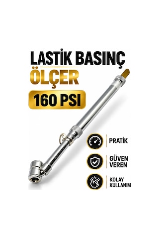 Lastik Basınç Ölçer 160 Psı Metal Gövde Hassas Hava Basınç Ölçüm