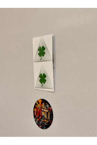 Yonca Damla Sticker Alfa Romeo Yonca Amblem Sticker 3d Silikon Direk Arması Epoksi 2adet 3,5x3,5cm Beyaz