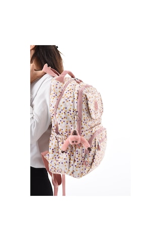 8866 Unisex Klınkır Maymunlu Günlük Ve Okul Sırt Çantası Pembe