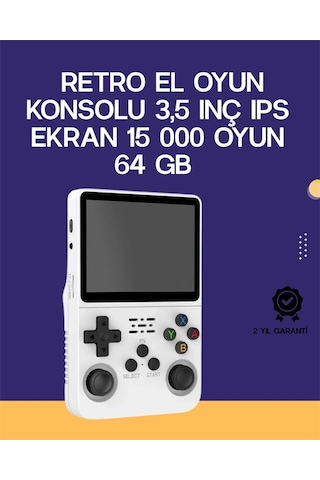 Buğz Retro El Konsolu 64 Gb 15.000 Oyun, Geniş Platform Desteği, 3.5 Ips Ekran