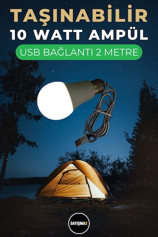 Kamp Lambası 2 Metre Led Ampul Usb Kamp Lambası Mini Kamp Feneri