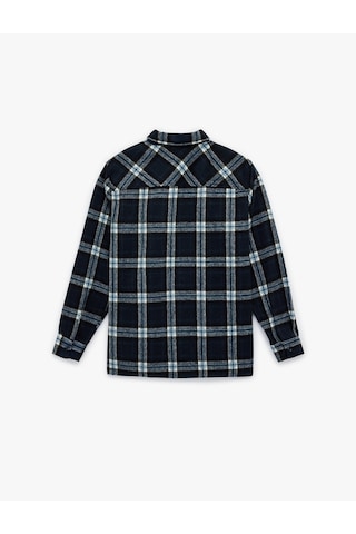 Koton Regular Fit Klasik Yaka Uzun Kollu Düğmeli Oduncu Gömleği Lacivert Ekose 6wam60228hw Lacivert