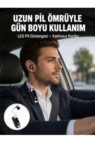 Bluetooth 5.2 Klipsli Kablosuz Kulaklık Dijital Ekran & Titreşimli Uyarı Yeni Nesil F210