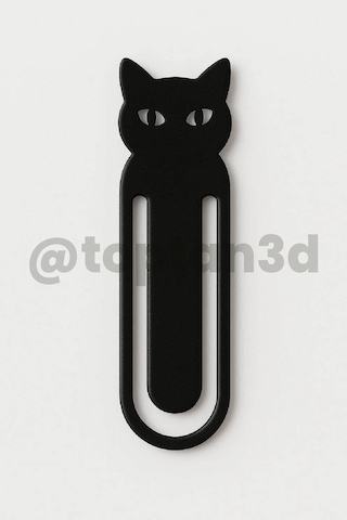 Siyah Kedi Kitap Ayracı, Kedi Figürlü Ayraç, Kedi Severlere Hediyelik Kitap Ayracı - 10cm