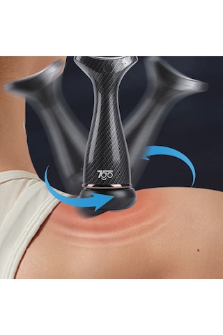 7go 7gmg4 Sıcak Kompresli Masaj Tabancası 4 Başlık, 4 Kademe, Sessiz & Derin Masaj, 1500mah Şarjlı Siyah