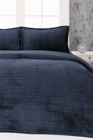 Merinos Modern Line Çift Kişilik Battaniye Seti Lacivert Lacivert