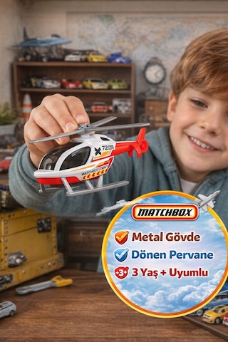 Metal Gövdeli Matchbox Sky Busters Mbx Eheli Metal Oyuncak Helikopter Lisanslı Model Uçağı
