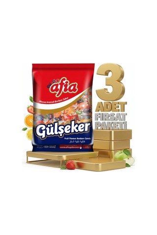 Afia Gülşeker Karışık Meyve Aromalı Şeker 3x175 Gr