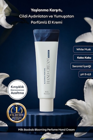 Yaşlanma Karşıtı Yumuşatıcı Parfümlü El Kremi Mılk Baobab Blooming Perfume Hand Cream White Musk
