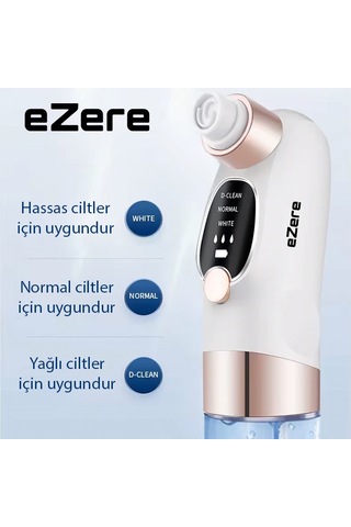 Ezere Su Hazneli Şarjlı Vakumlu Siyah Nokta Temizleme Cihaz