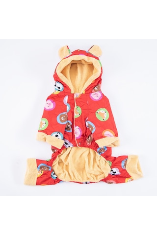 Pettrend Kırmızı Animals Büyük Köpek Mont Büyük Irk Yağmurluğu