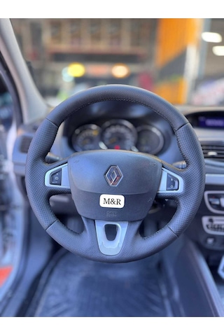 Fluence Nikelanjlı Tuşlu Kaplama Deri Direksiyon Kılıfı Siyah