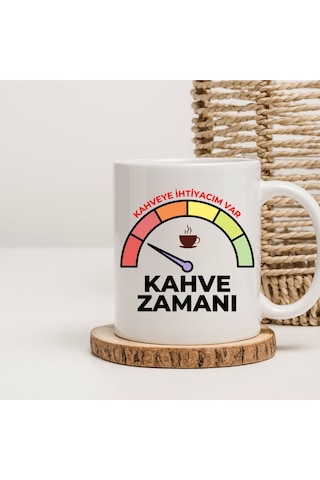 Kahve Zamanı Kupa Bardak Beyaz