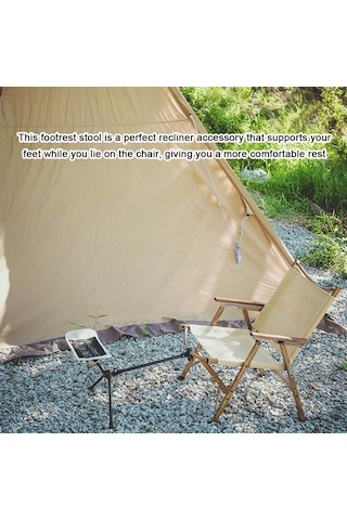 Suofeng Açık Hava Ayak Dayanağı Katlanır Sandalye Ayak Dayanağı Kullanışlı Boş Zaman Kamp Balıkçılık Teleskopik Ayak Dayanağı Katlanır Sandalye Ayak Dayanağı Alüminyum Alaşımlı Ayak Desteği Siyah Siyah