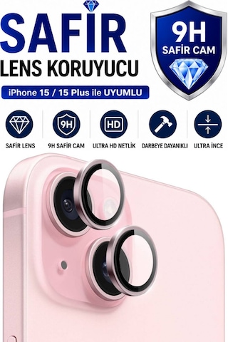 Apple iPhone Uyumlu 13 / 13 Mini Yıldız Işığı Metal Kamera Lens Koruyucu Safir Cam Ultra Net Hd
