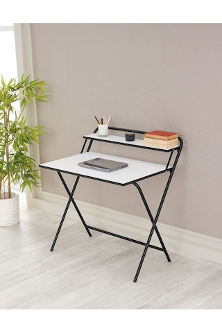 Tam Katlanır Çalışma Masası 85x55x73 Cm Beyaz