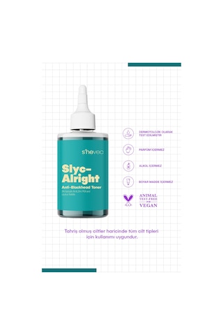 She Vec Slyc-Alright Salisilik Asit Sivilce ve Siyah Nokta Karşıtı Arındırıcı & Canlandırıcı Bha Tonik 200 ML