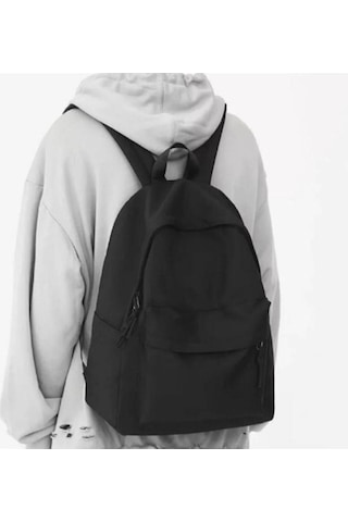 Siyah Reklamsız Düz Siyah Unisex Laptop Okul Kurs Kamp Seyehat Gezi Günlük Kullanım Sırt Çantası Siyah Siyah Reklamsız Düz Siyah Unisex Laptop Okul Kurs Kamp Seyehat Gezi Günlük Kullanım Sırt Çantası Siyah