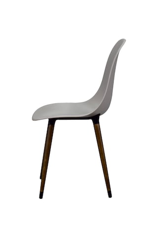 Vilinze Eames Kestane Ahşap Ayak Plastik Gri Sandalye Eames-beyaz Gri - Kestane